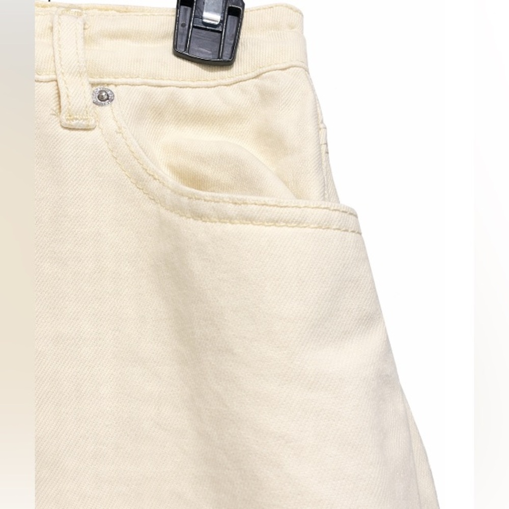 VRG GRL Women’s Jeans light yellow Denim size 10 baggy cuff hem waist 28” Cotton - Picture 2 of 7